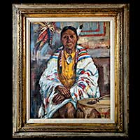 Portrait of Taos Indian Luis Lujan by MA Gomez